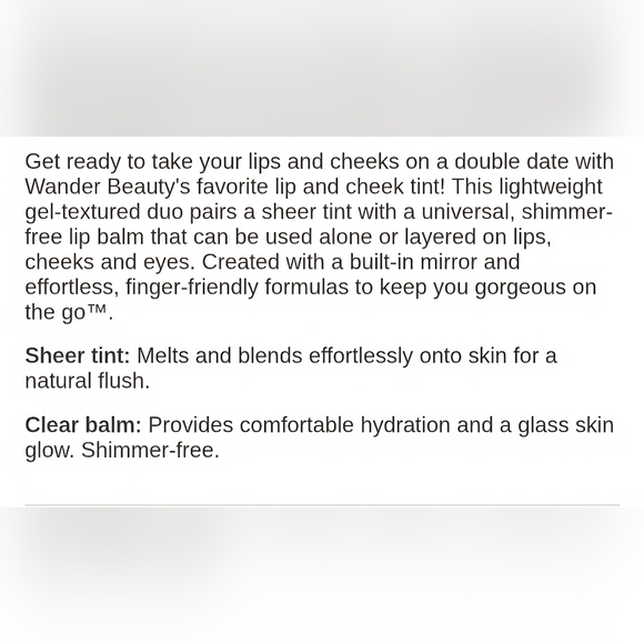 Wander Beauty Double Date Lip And Cheek- Shades Suite Talker And Swipe - Picture 3 of 4